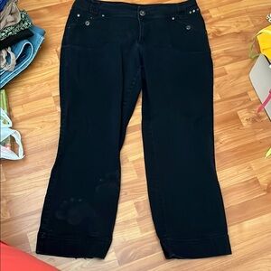 Venezia Black Wide-Leg Jeans Size 16